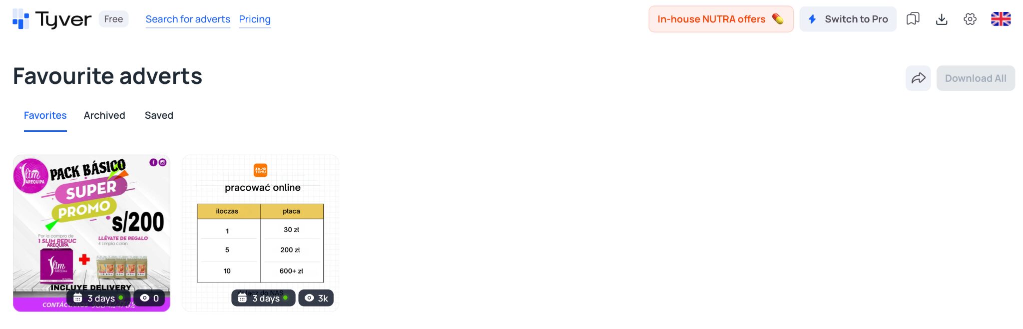 Save and share creatives