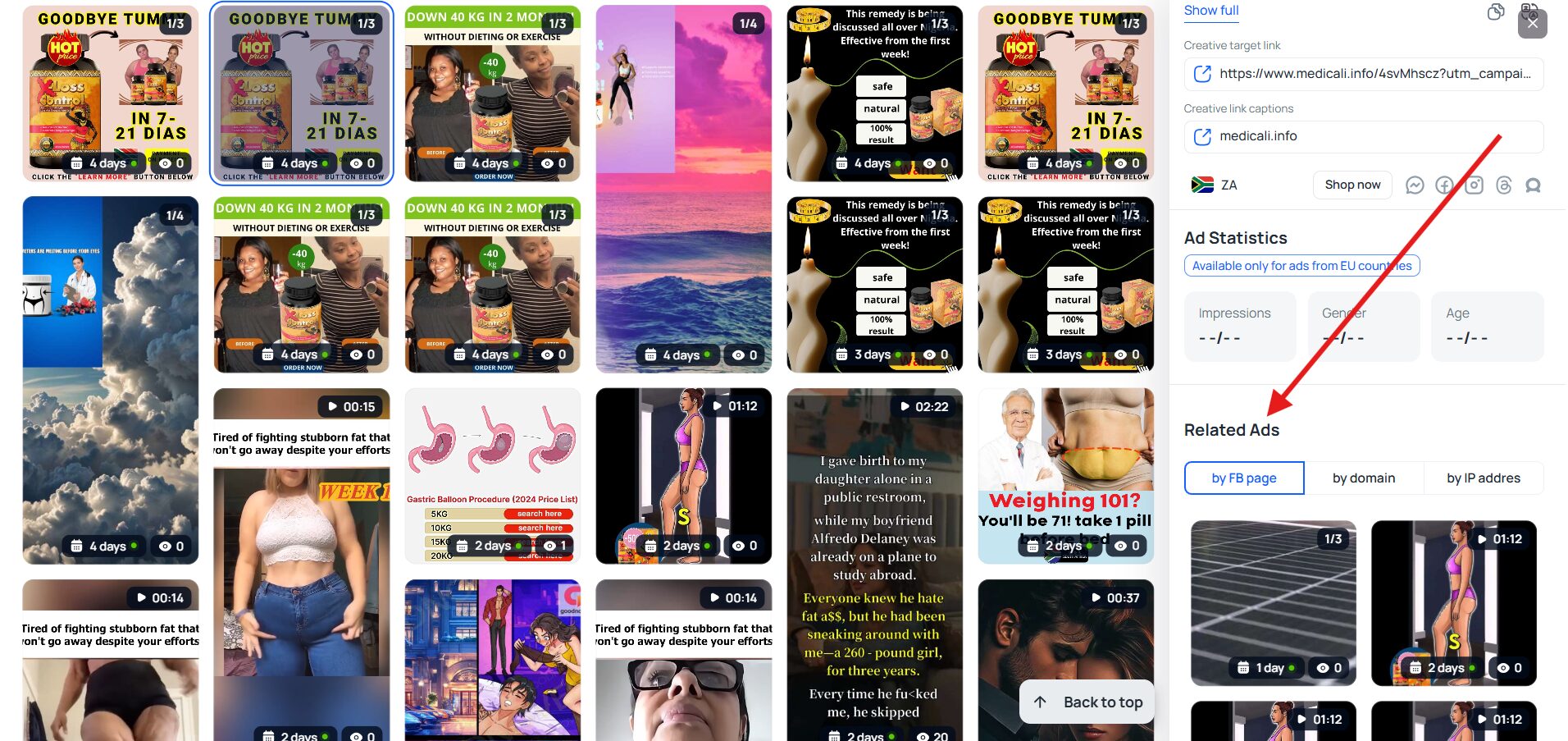 Studying specific advertisers