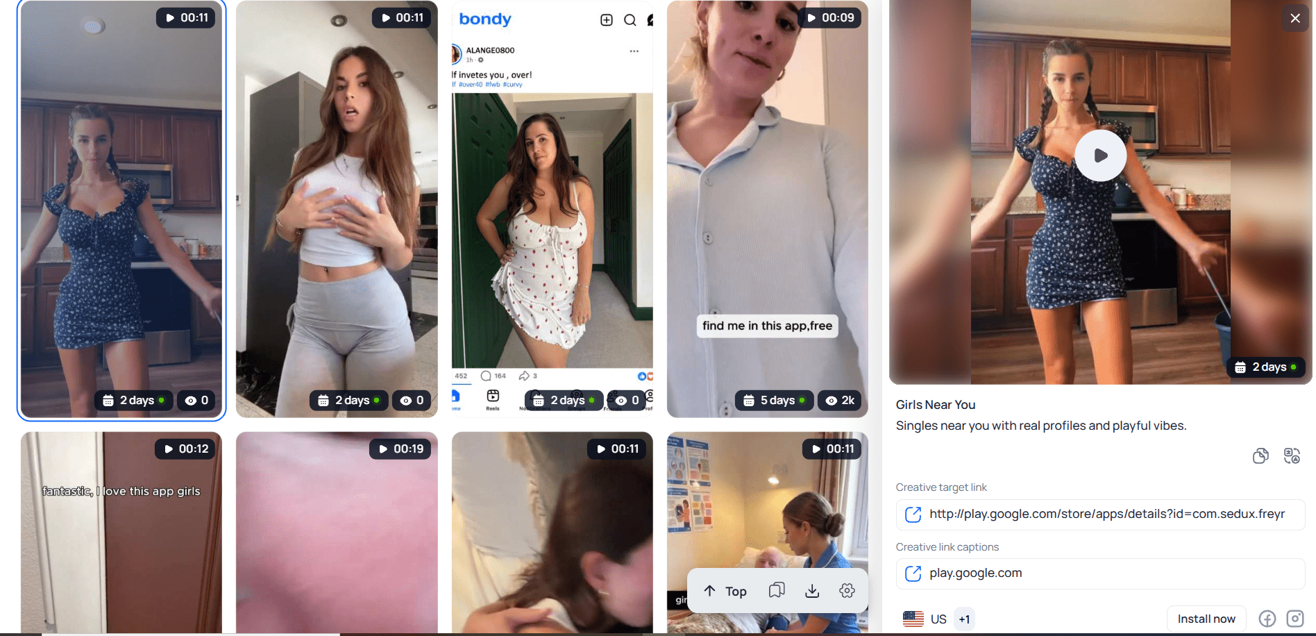 Dating ads in a spy tool