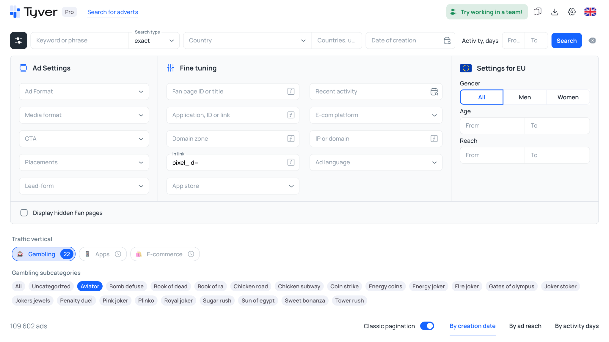 URL fragment search in Tyver