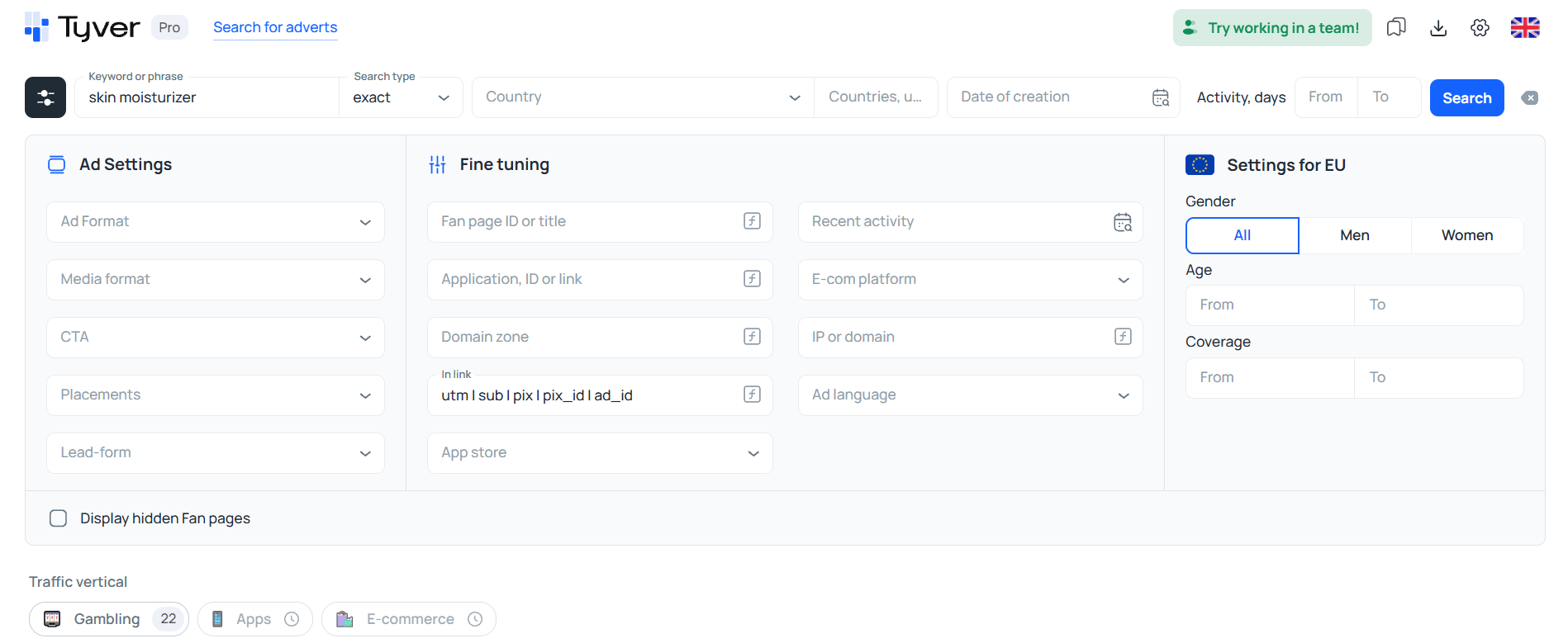 URL fragment filter in Tyver