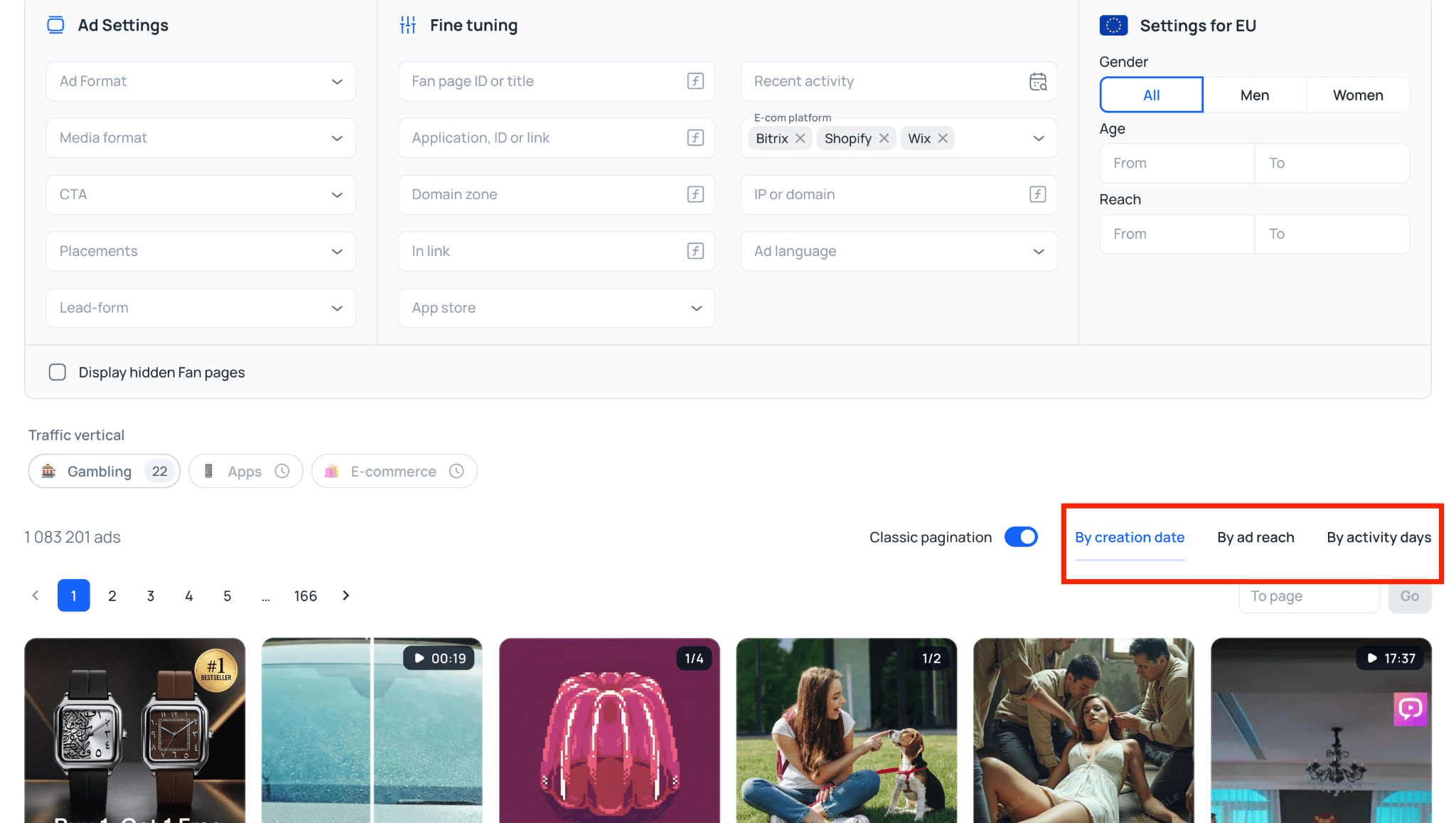 Sorting by active days in Tyver
