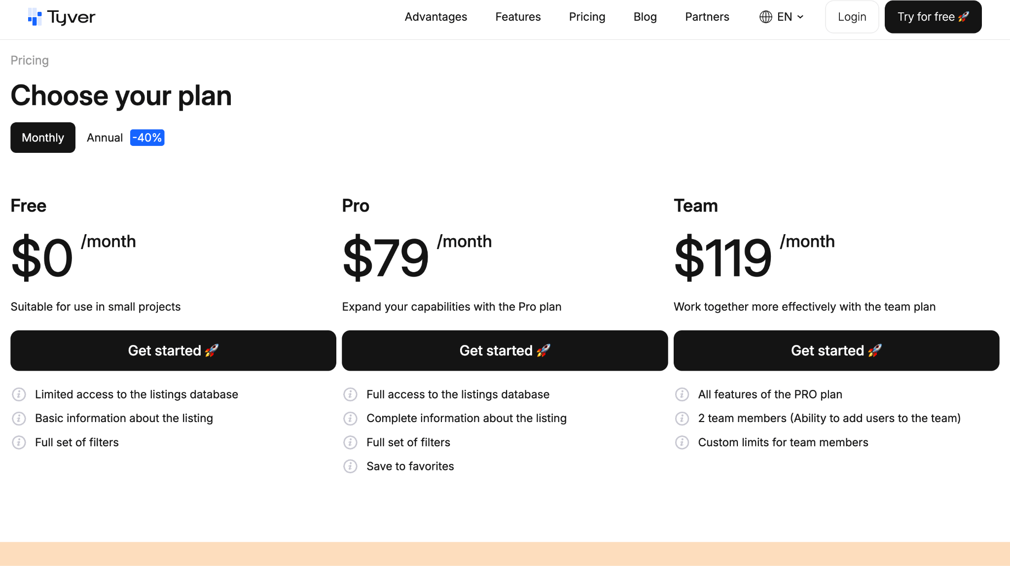 Tyver pricing plans
