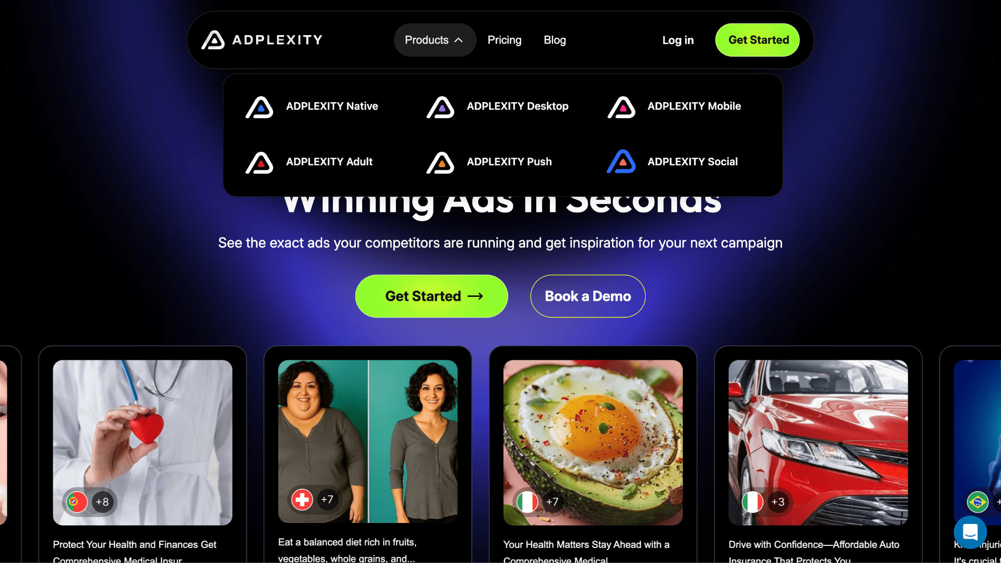 Разделение AdPlexity на отдельные модули: Native, Mobile, Desktop, Push, Social