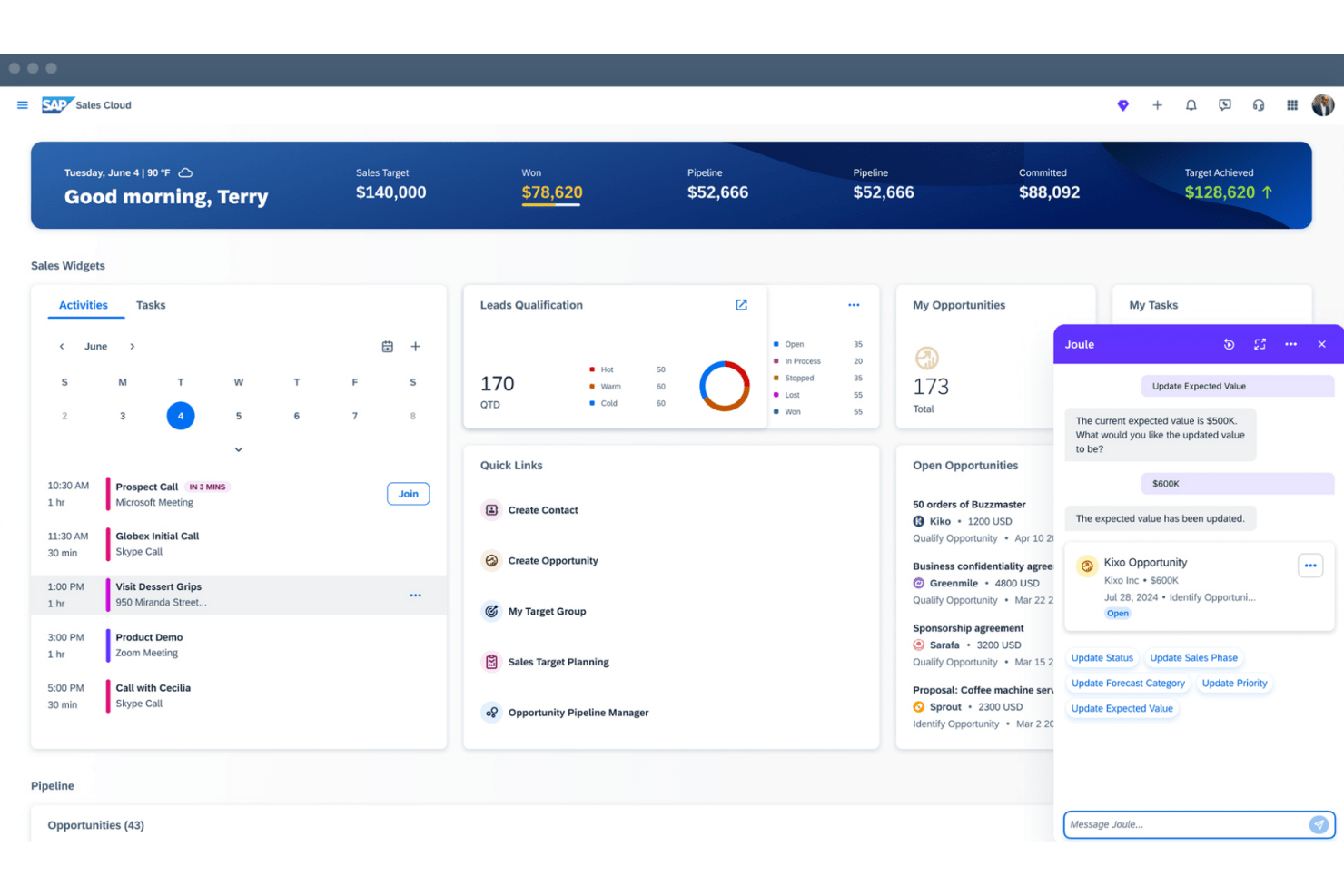 SAP Joule AI assistant interface