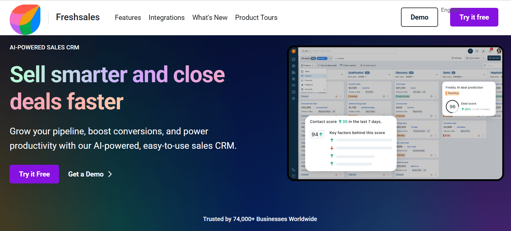 Freshsales CRM sales workspace