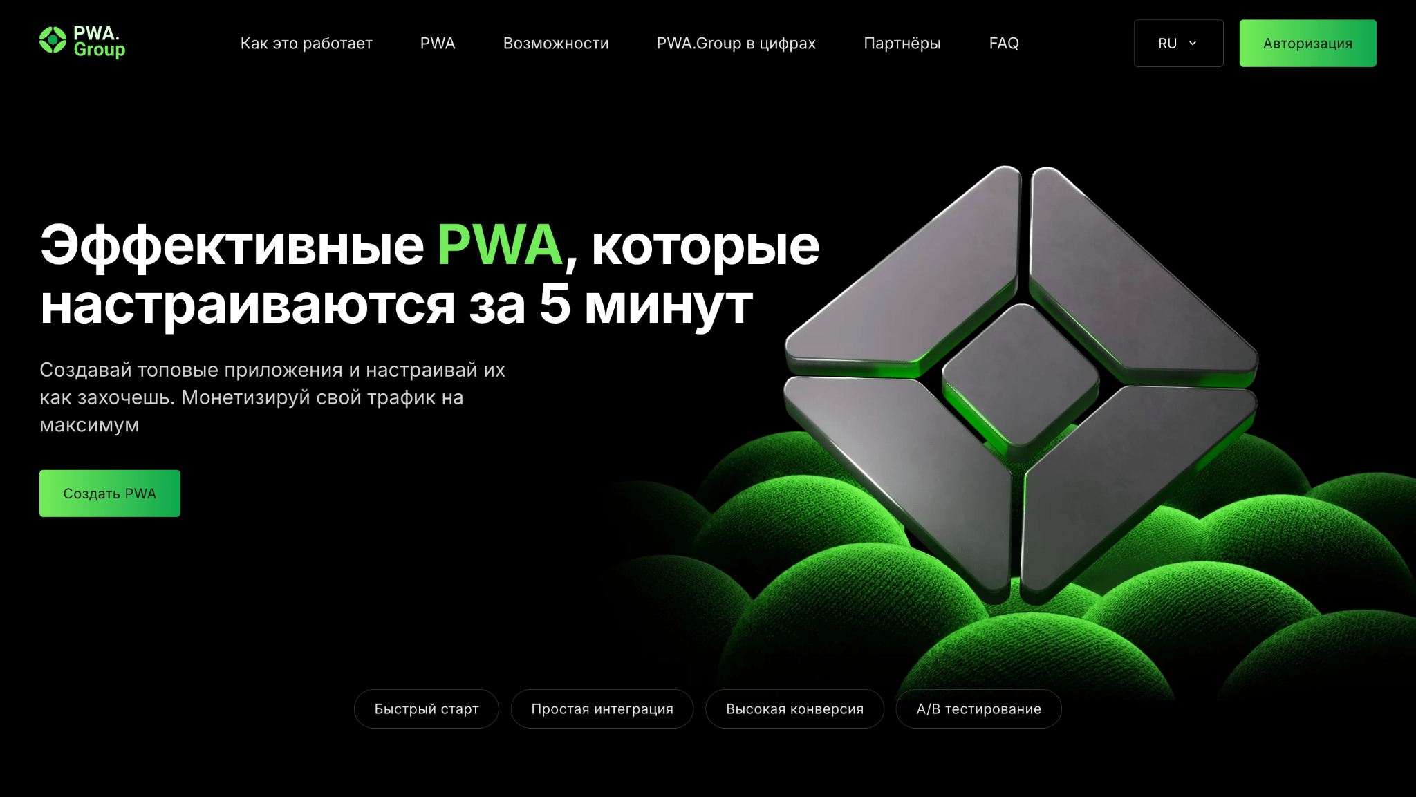 Платформа PWA.Group с распределением трафика по ГЕО