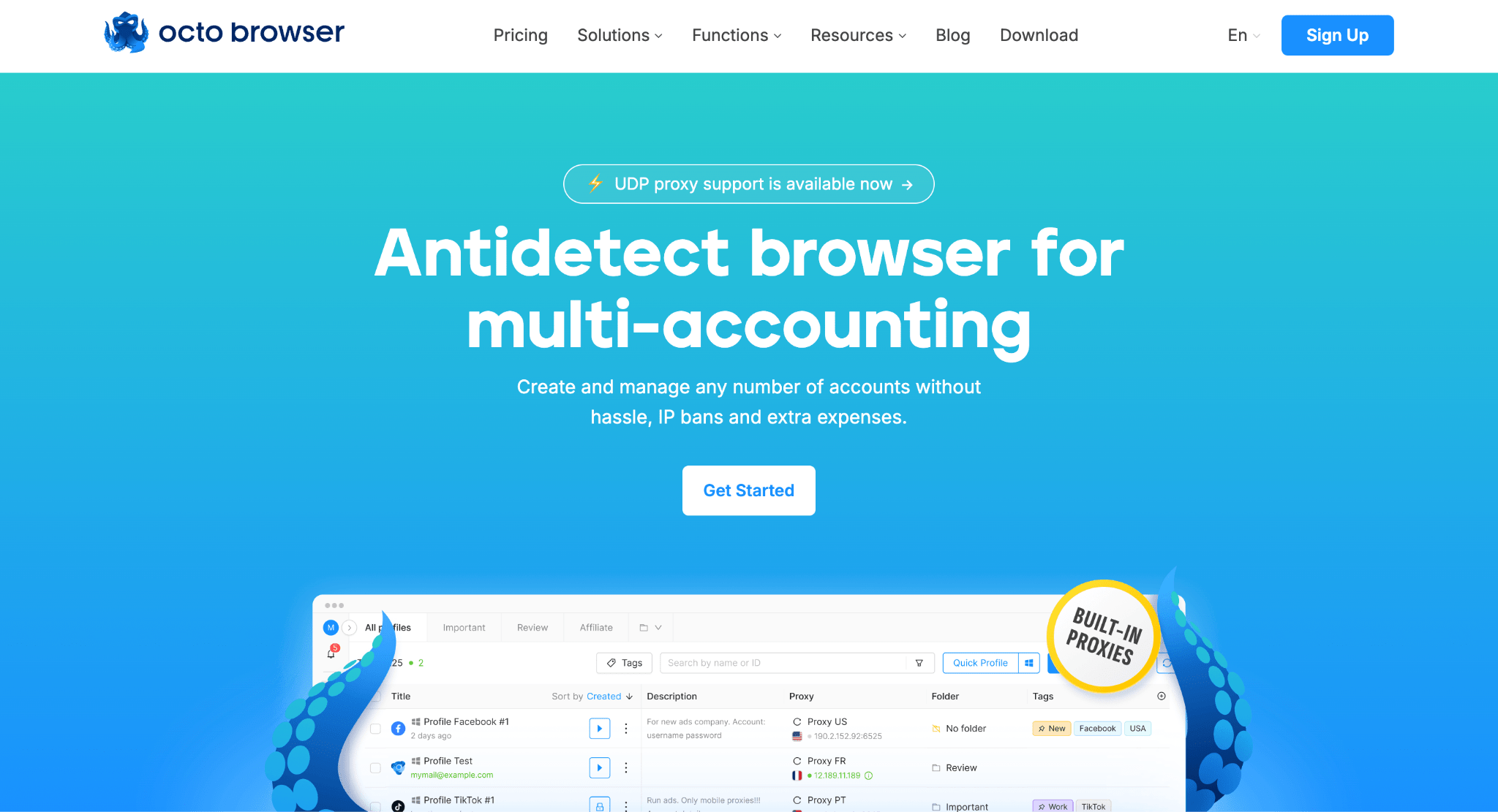 Octo Browser website