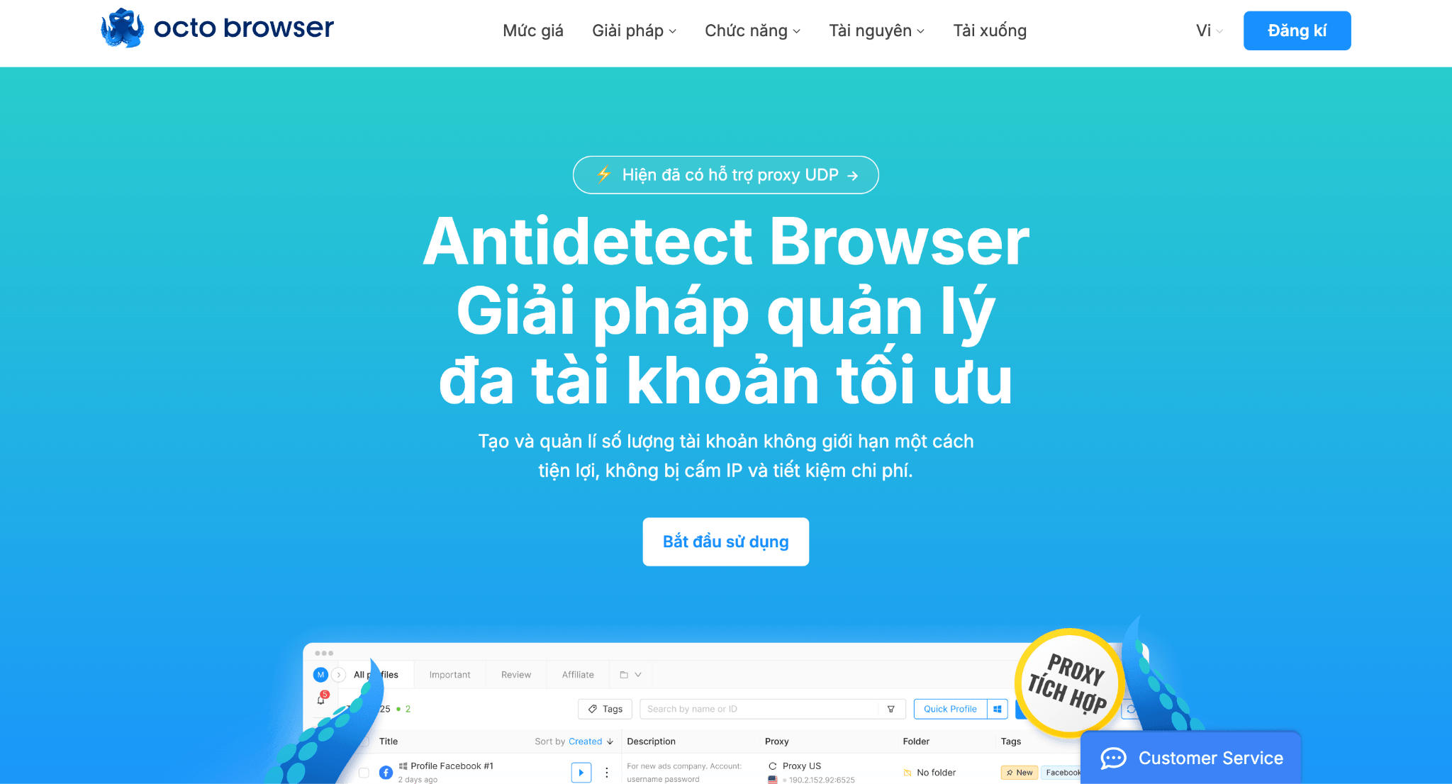 Trang web Octo Browser