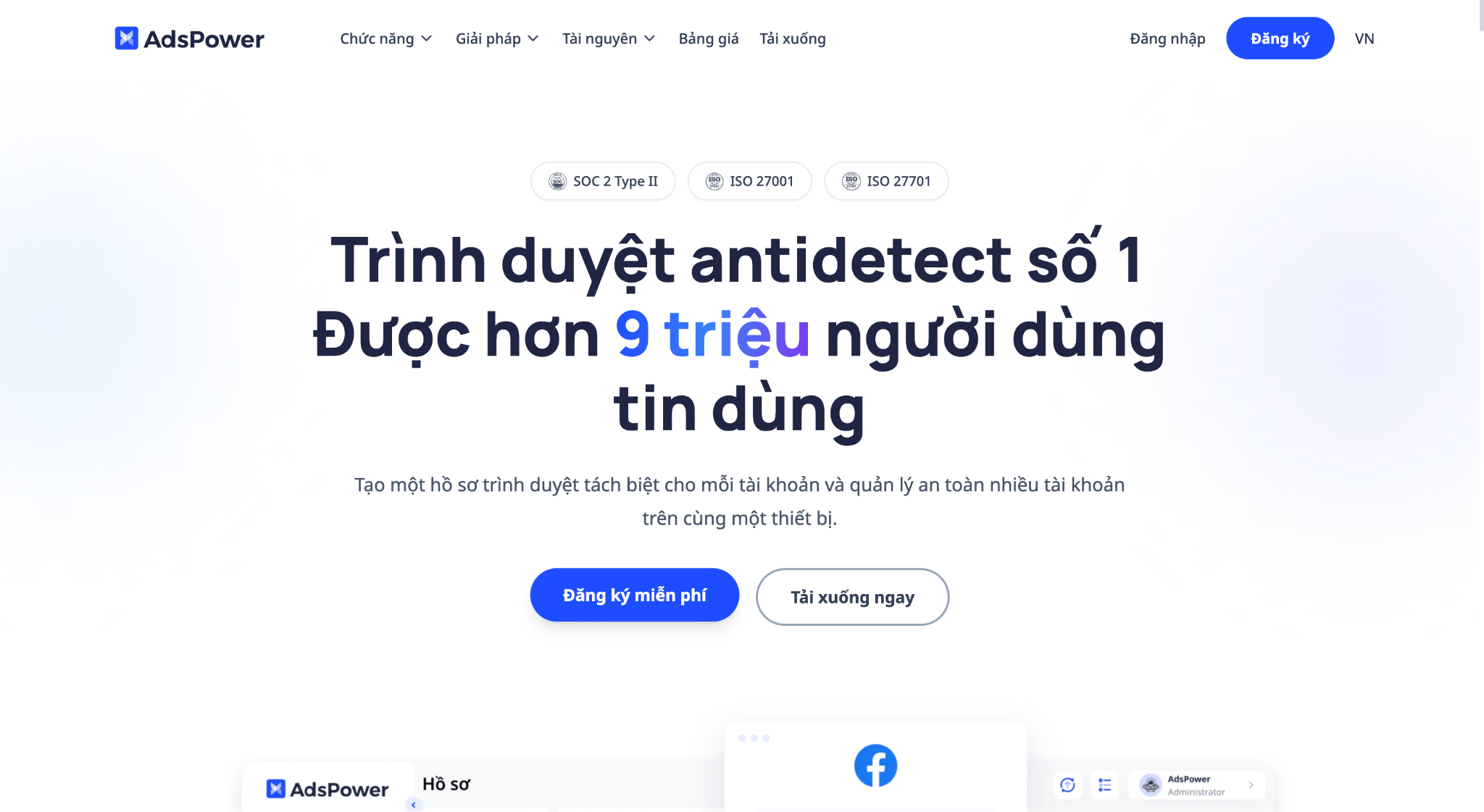 Trang web AdsPower