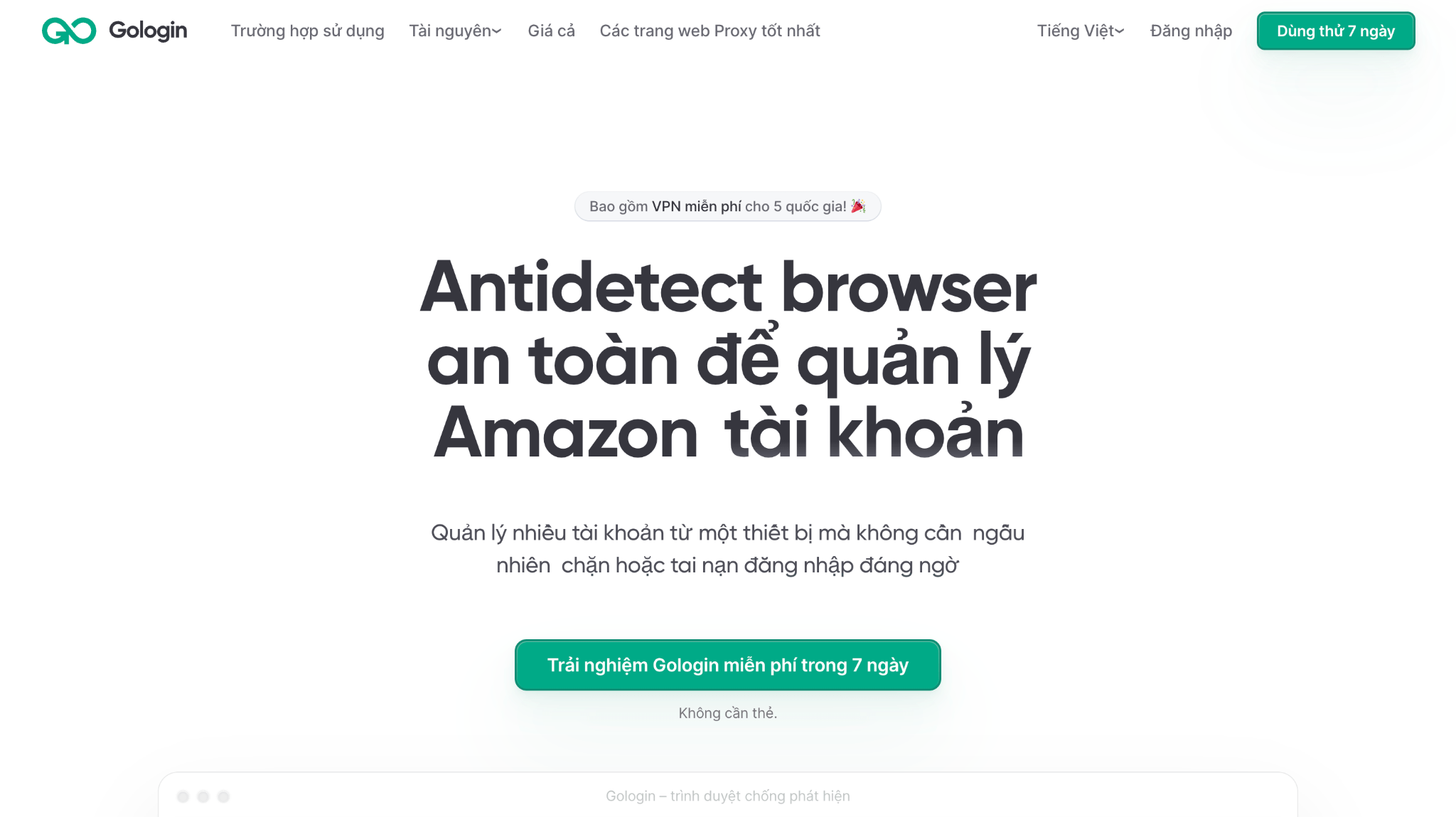 Trang web GoLogin