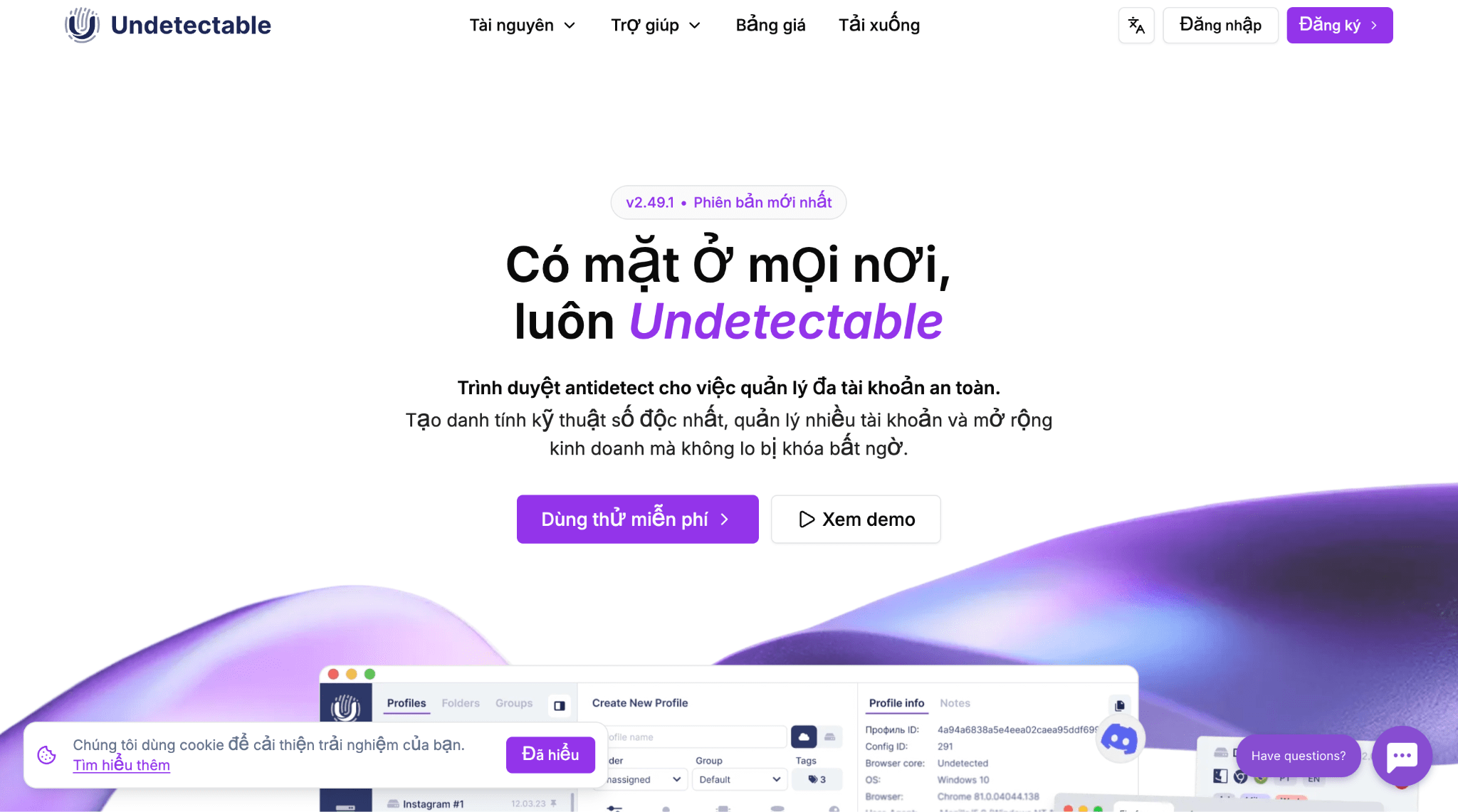 Trang web Undetectable
