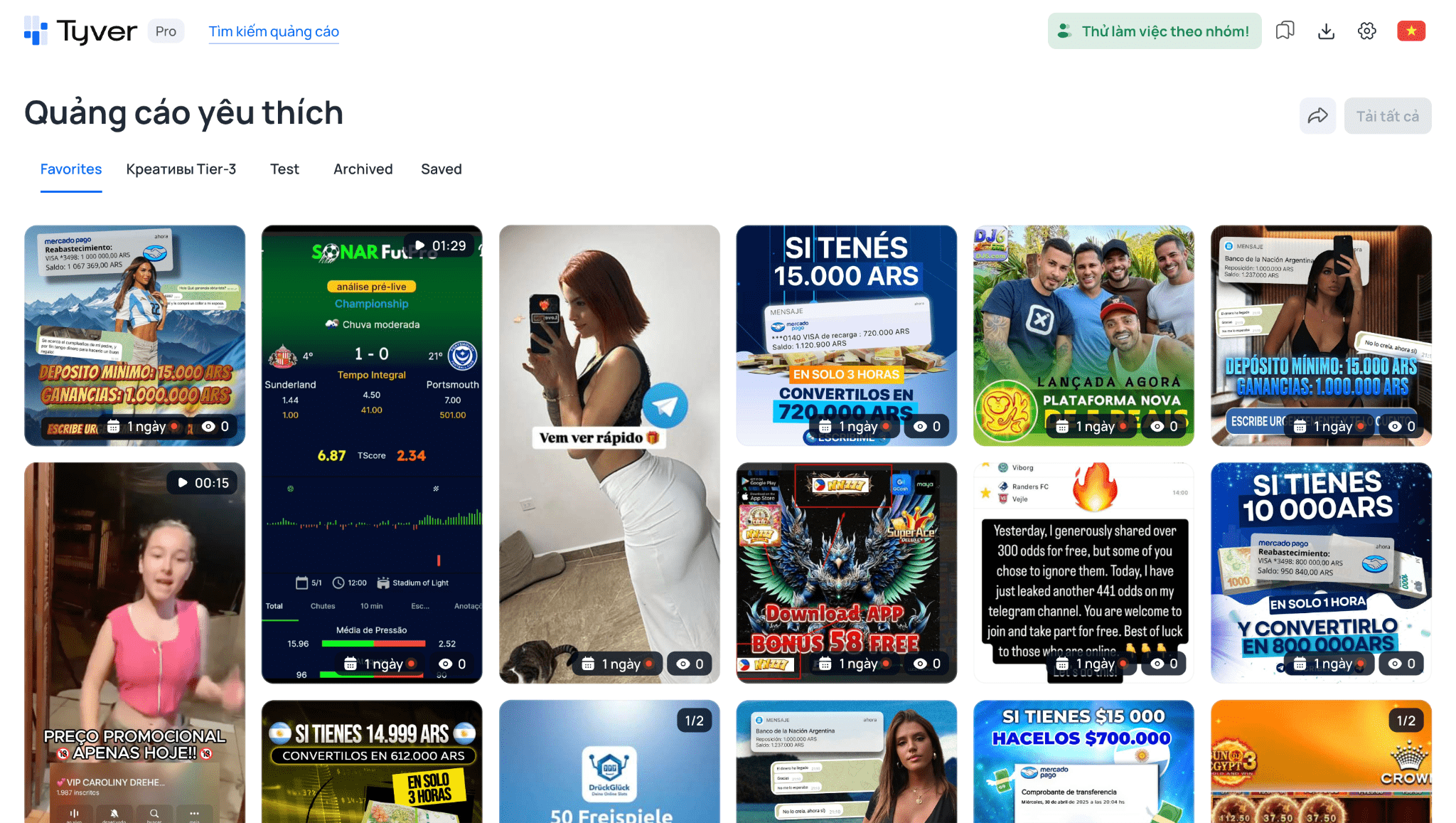 Lưu và chia sẻ creative