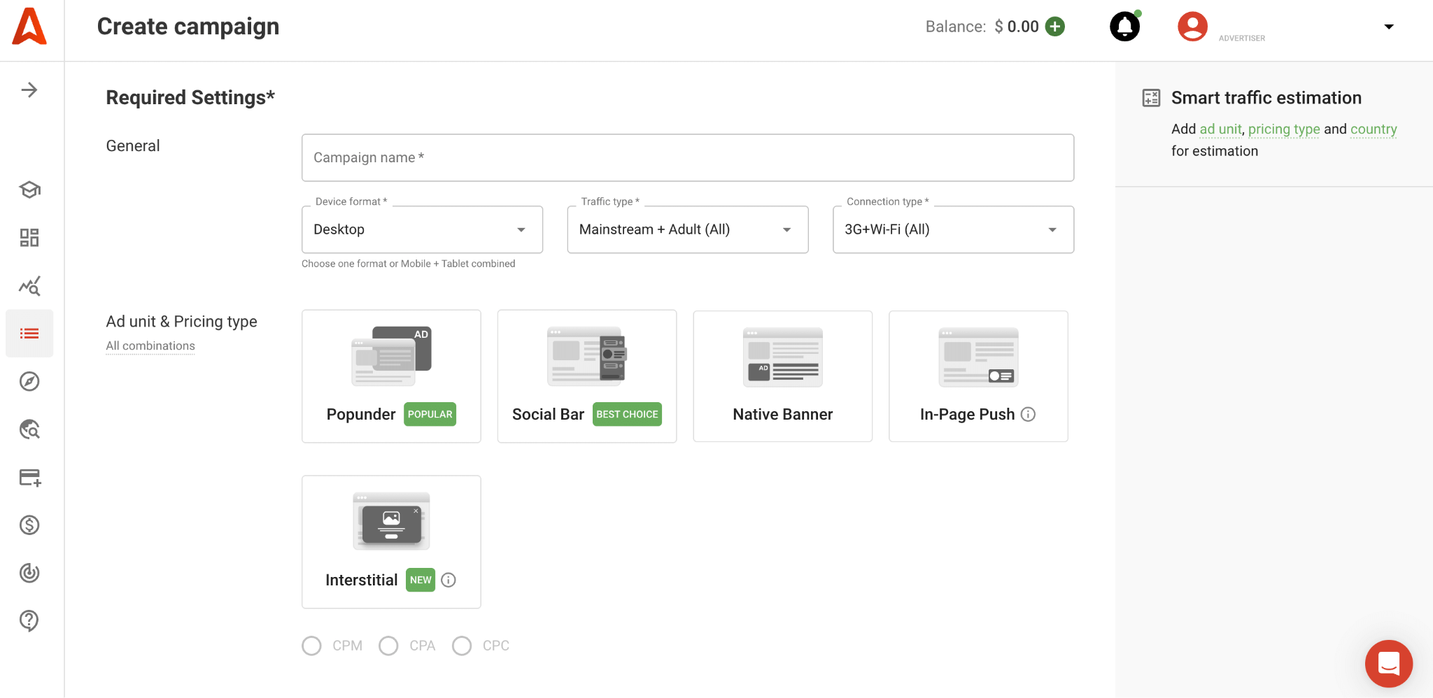 Adsterra ad formats and targeting tools for iGaming campaigns