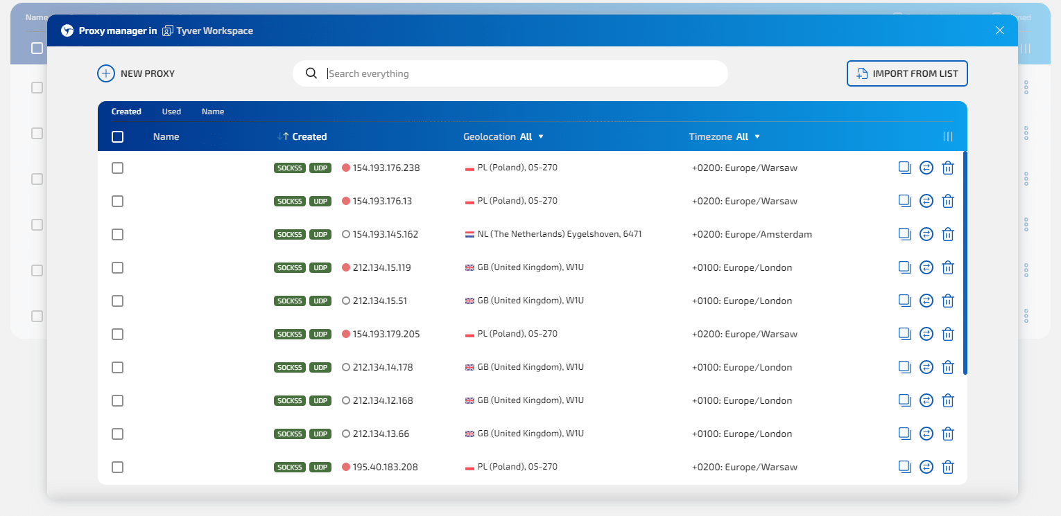 Setting up a proxy in Linken Sphere