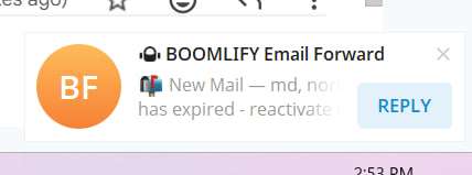 New email forwarded to Telegram