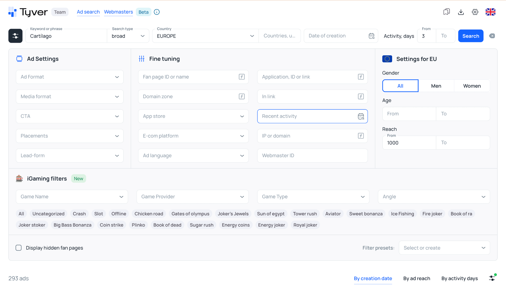 Search filters