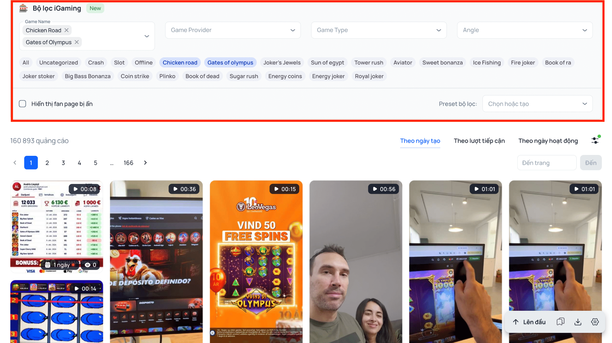 Danh sách creative