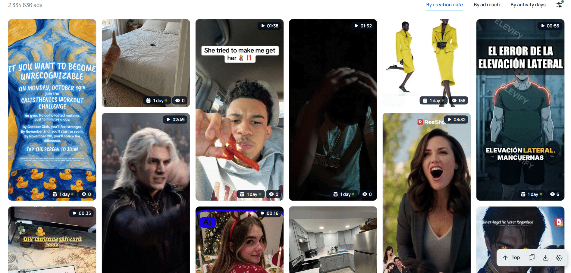 E-commerce search results in Tyver