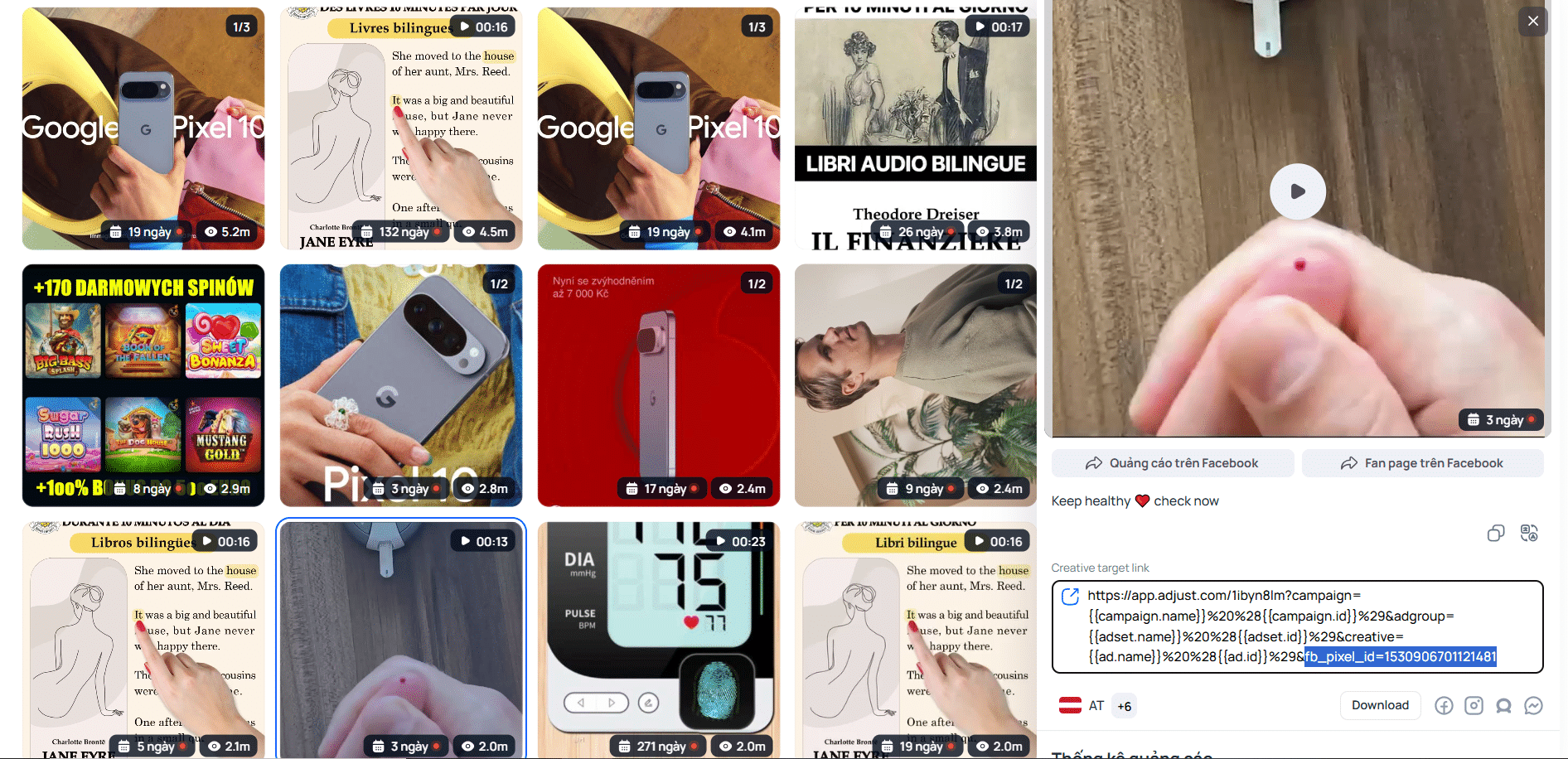 Đoạn URL từ quảng cáo Facebook
